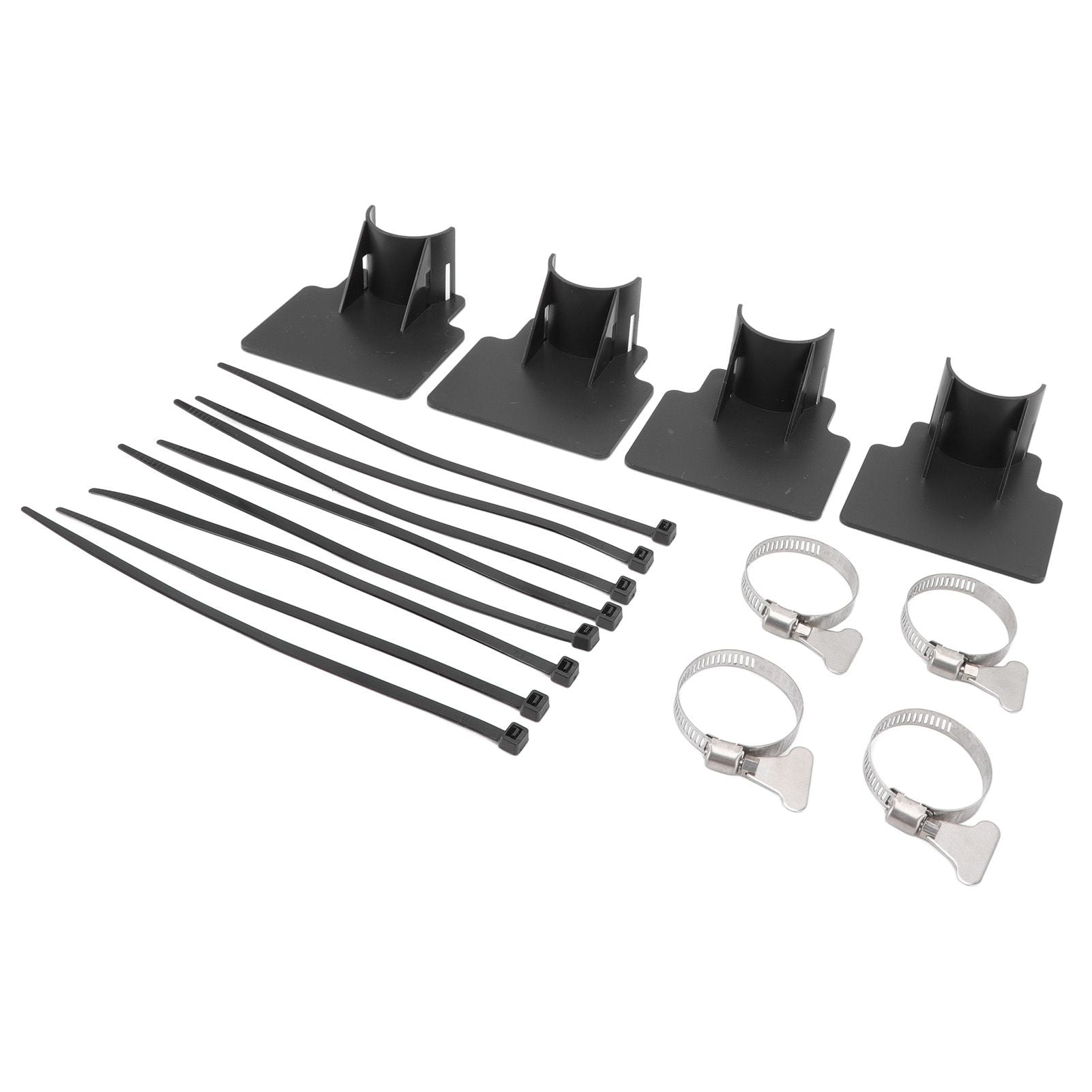 4 Sets Swimming Pool Pipe Holder Prevent Pipe Slip Cable Ties Stainless Steel Hose Clamp Swimming Pool Hose Holder Black