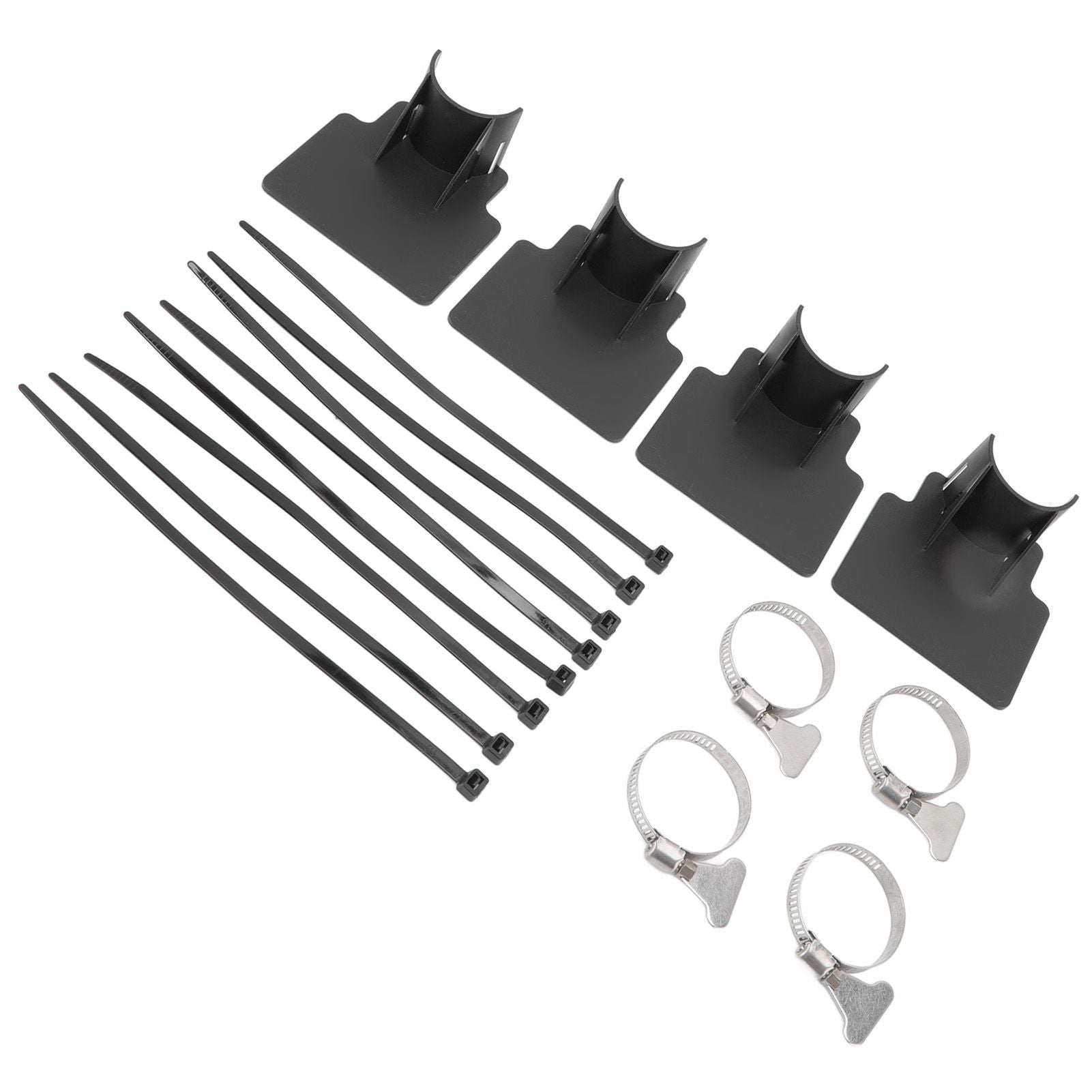 4 Sets Swimming Pool Pipe Holder Prevent Pipe Slip Cable Ties Stainless Steel Hose Clamp Swimming Pool Hose Holder Black