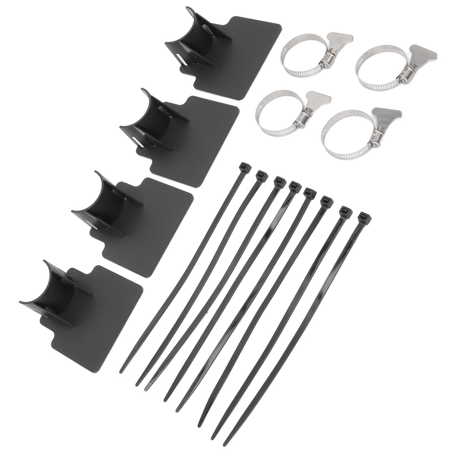 4 Sets Swimming Pool Pipe Holder Prevent Pipe Slip Cable Ties Stainless Steel Hose Clamp Swimming Pool Hose Holder Black
