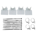 4 Sets Swimming Pool Pipe Holder Prevent Pipe Slip Cable Ties Stainless Steel Hose Clamp Swimming Pool Hose Holder Gray