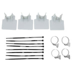 4 Sets Swimming Pool Pipe Holder Prevent Pipe Slip Cable Ties Stainless Steel Hose Clamp Swimming Pool Hose Holder Gray