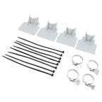 4 Sets Swimming Pool Pipe Holder Prevent Pipe Slip Cable Ties Stainless Steel Hose Clamp Swimming Pool Hose Holder Gray