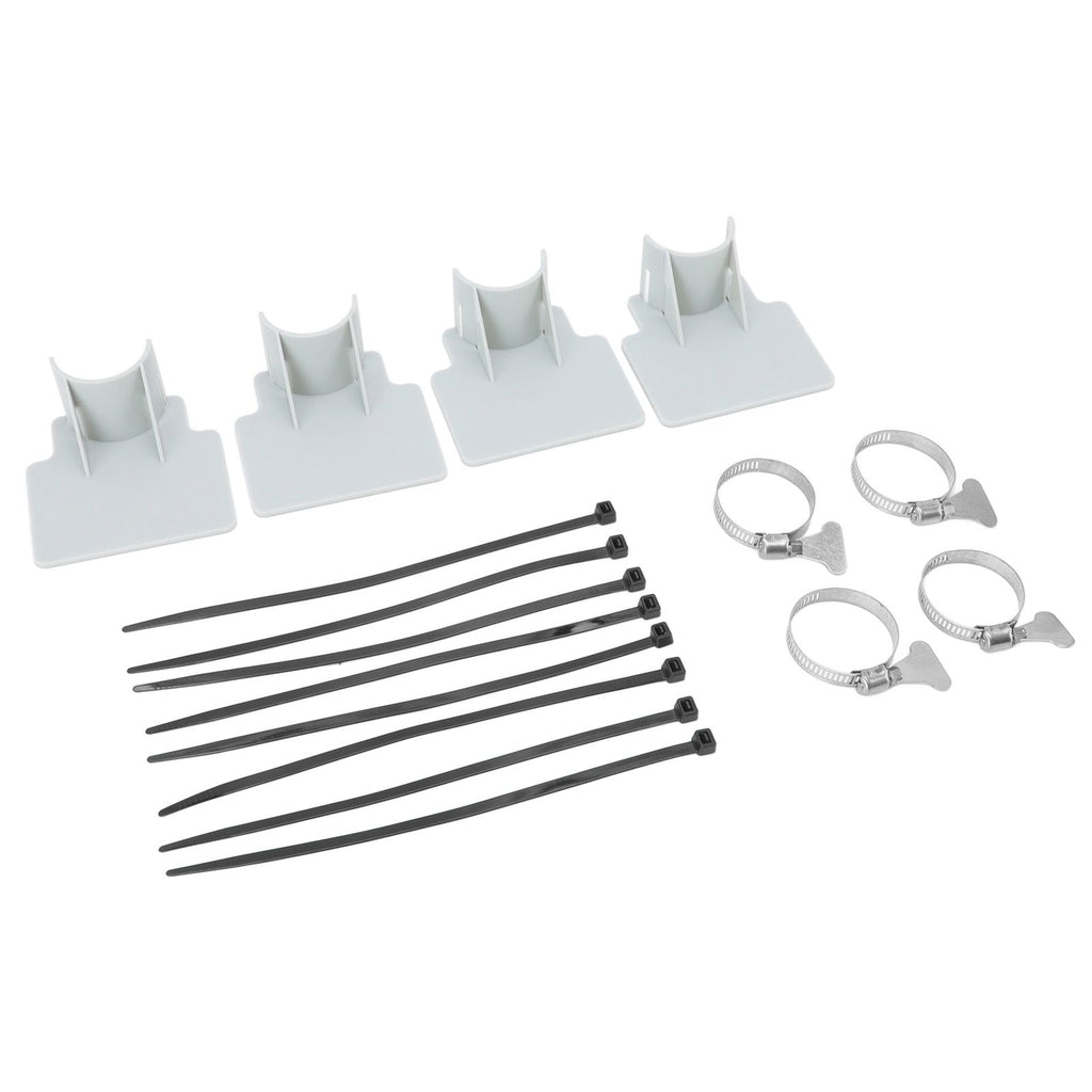4 Sets Swimming Pool Pipe Holder Prevent Pipe Slip Cable Ties Stainless Steel Hose Clamp Swimming Pool Hose Holder Gray