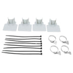 4 Sets Swimming Pool Pipe Holder Prevent Pipe Slip Cable Ties Stainless Steel Hose Clamp Swimming Pool Hose Holder Gray