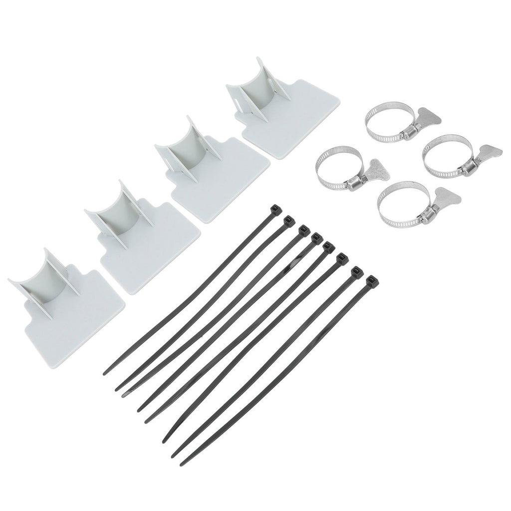 4 Sets Swimming Pool Pipe Holder Prevent Pipe Slip Cable Ties Stainless Steel Hose Clamp Swimming Pool Hose Holder Gray