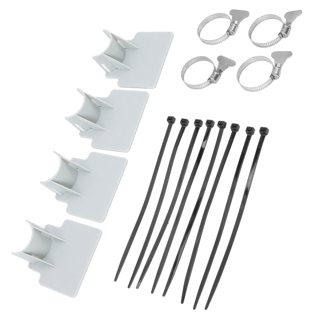 4 Sets Swimming Pool Pipe Holder Prevent Pipe Slip Cable Ties Stainless Steel Hose Clamp Swimming Pool Hose Holder Gray