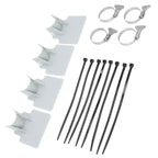 4 Sets Swimming Pool Pipe Holder Prevent Pipe Slip Cable Ties Stainless Steel Hose Clamp Swimming Pool Hose Holder Gray