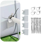 4 Sets Swimming Pool Pipe Holder Prevent Pipe Slip Cable Ties Stainless Steel Hose Clamp Swimming Pool Hose Holder Gray