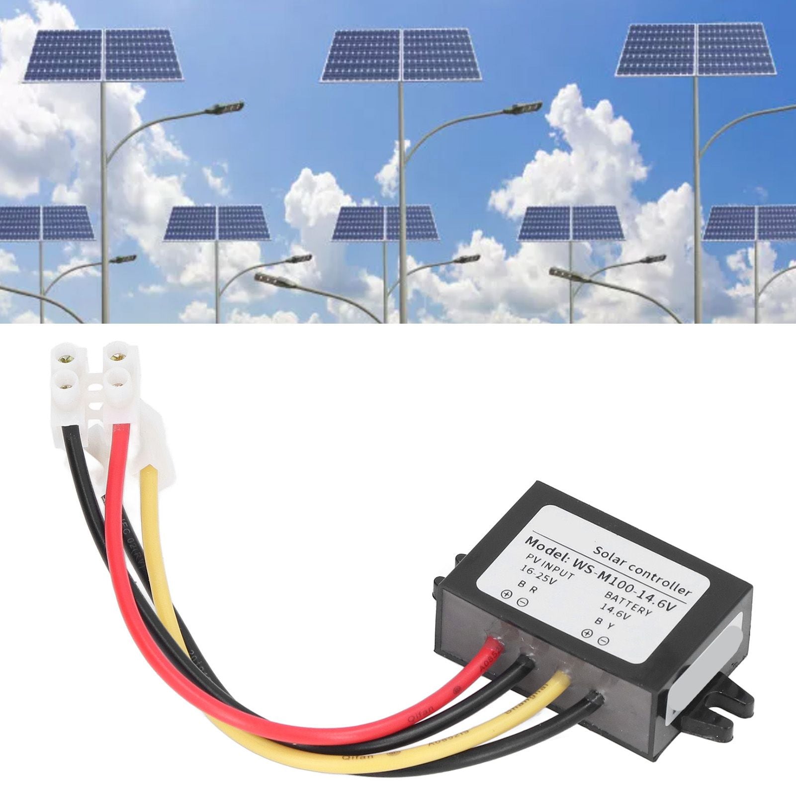 MPPT Solar Controller Protective Control Panel Switch Battery Charging Supplies 100W WS‑M100‑14.6V