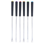 6 Pcs Fondue Forks Stainless Steel Corrosion Resistant Long Forks for Cake Chocolate Fruits Cheese Fondue
