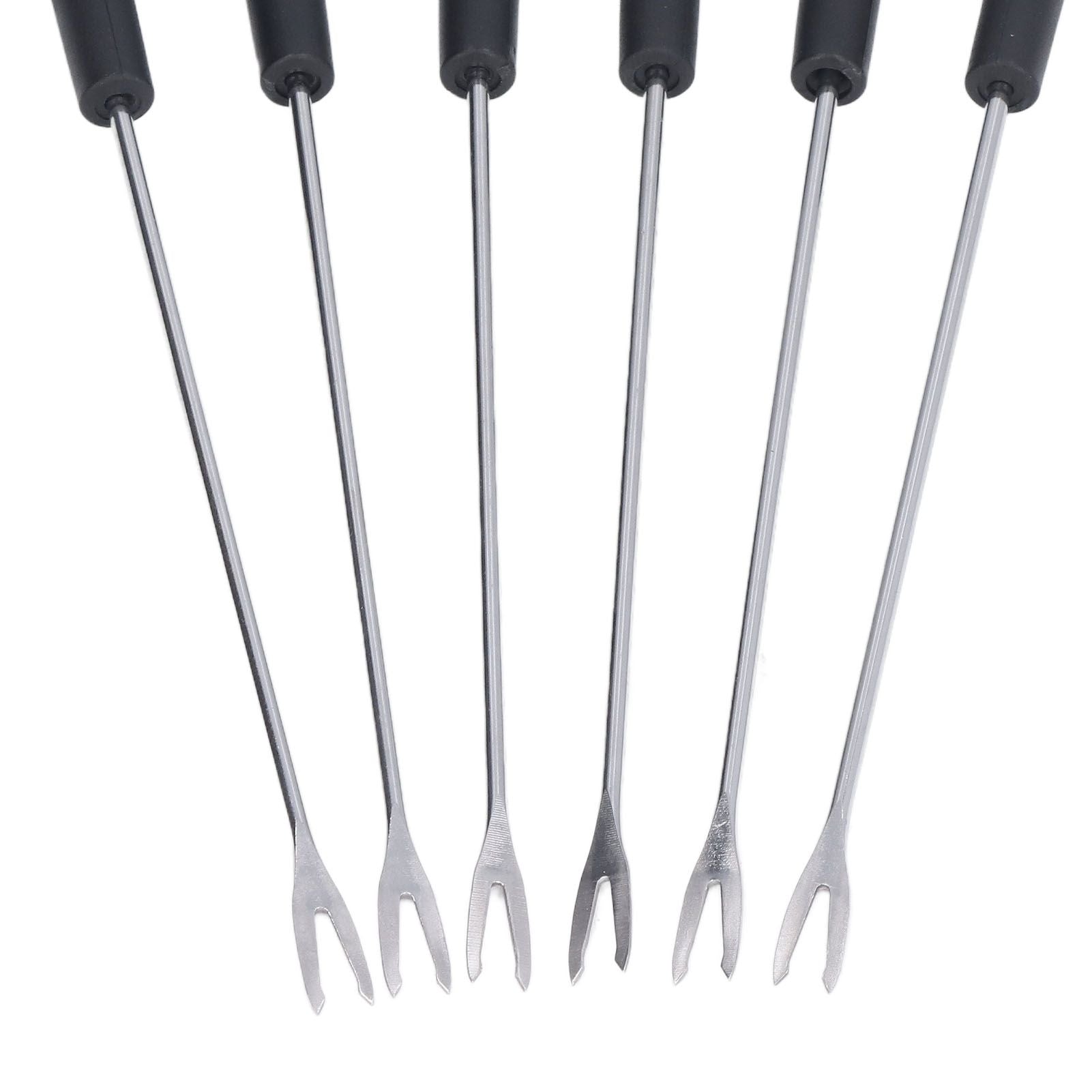 6 Pcs Fondue Forks Stainless Steel Corrosion Resistant Long Forks for Cake Chocolate Fruits Cheese Fondue