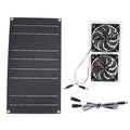 Solar Panel Fan Kit 100W Dual Fans IP67 Waterproof Low Noise Wide Application Solar Powered Fan For Pet House Hut