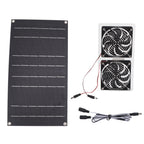 Solar Panel Fan Kit 100W Dual Fans IP67 Waterproof Low Noise Wide Application Solar Powered Fan For Pet House Hut
