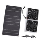 Solar Panel Fan Kit 100W Dual Fans IP67 Waterproof Low Noise Wide Application Solar Powered Fan For Pet House Hut