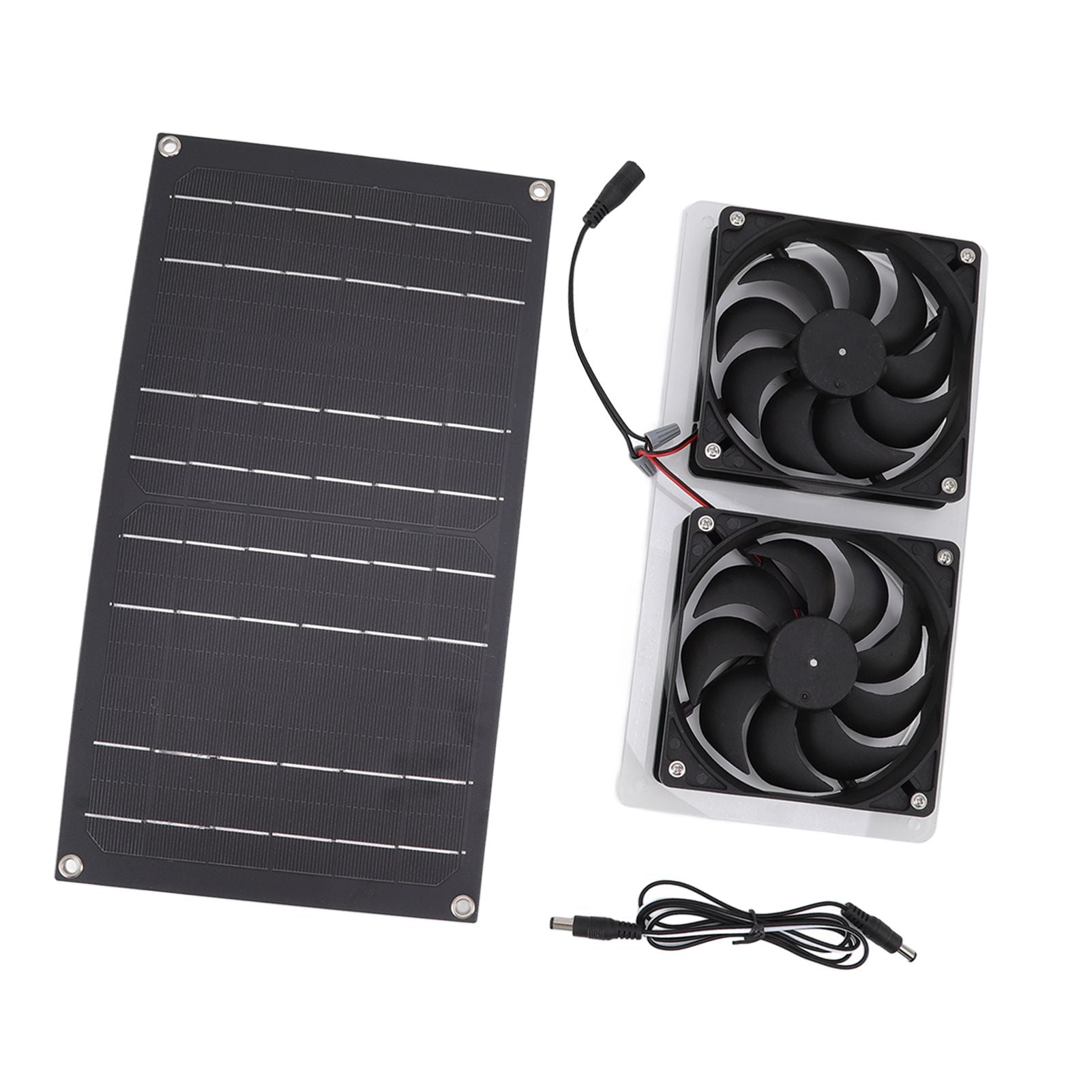 Solar Panel Fan Kit 100W Dual Fans IP67 Waterproof Low Noise Wide Application Solar Powered Fan For Pet House Hut