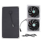 Solar Panel Fan Kit 100W Dual Fans IP67 Waterproof Low Noise Wide Application Solar Powered Fan For Pet House Hut