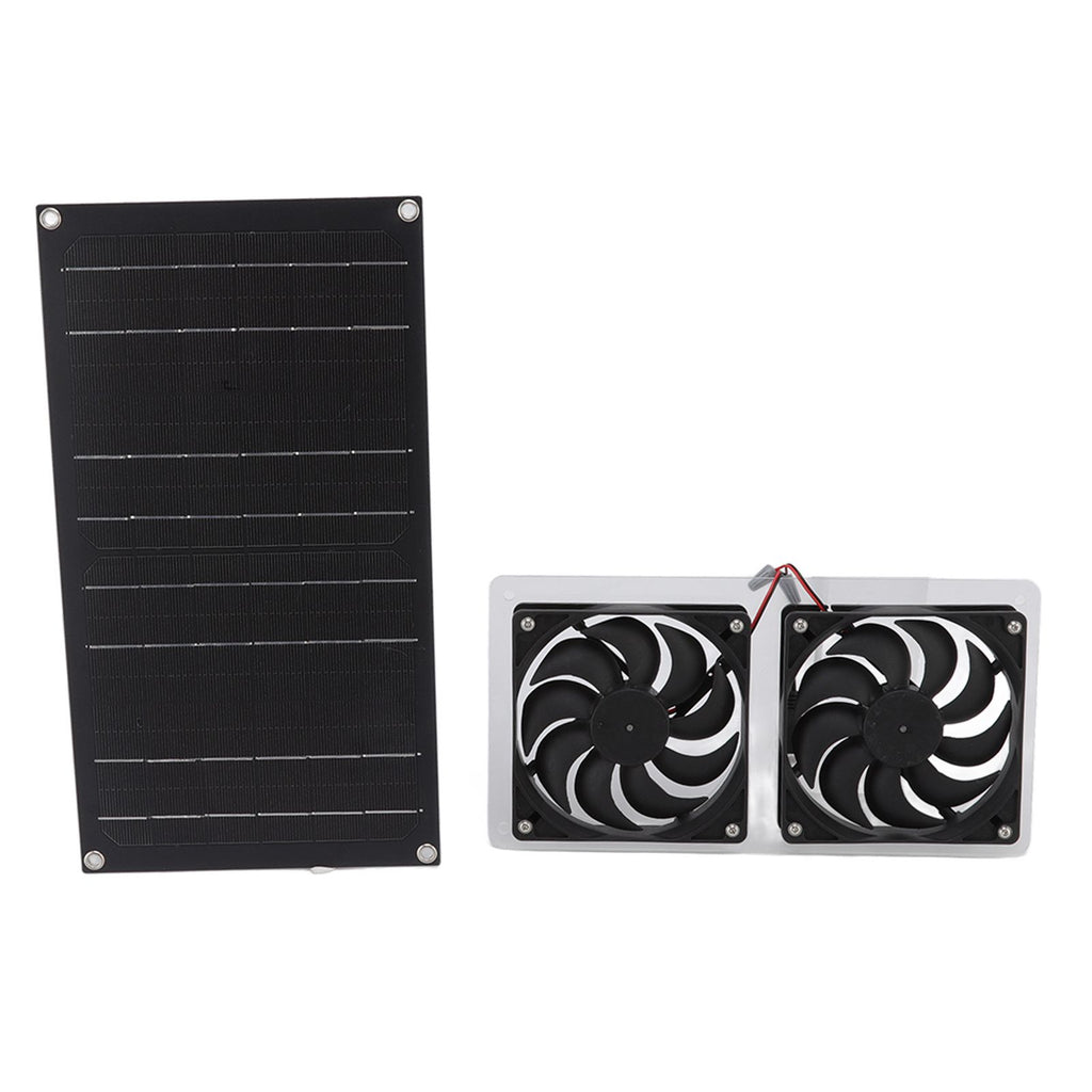 Solar Panel Fan Kit 100W Dual Fans IP67 Waterproof Low Noise Wide Application Solar Powered Fan For Pet House Hut