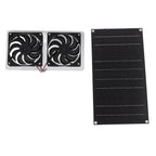 Solar Panel Fan Kit 100W Dual Fans IP67 Waterproof Low Noise Wide Application Solar Powered Fan For Pet House Hut