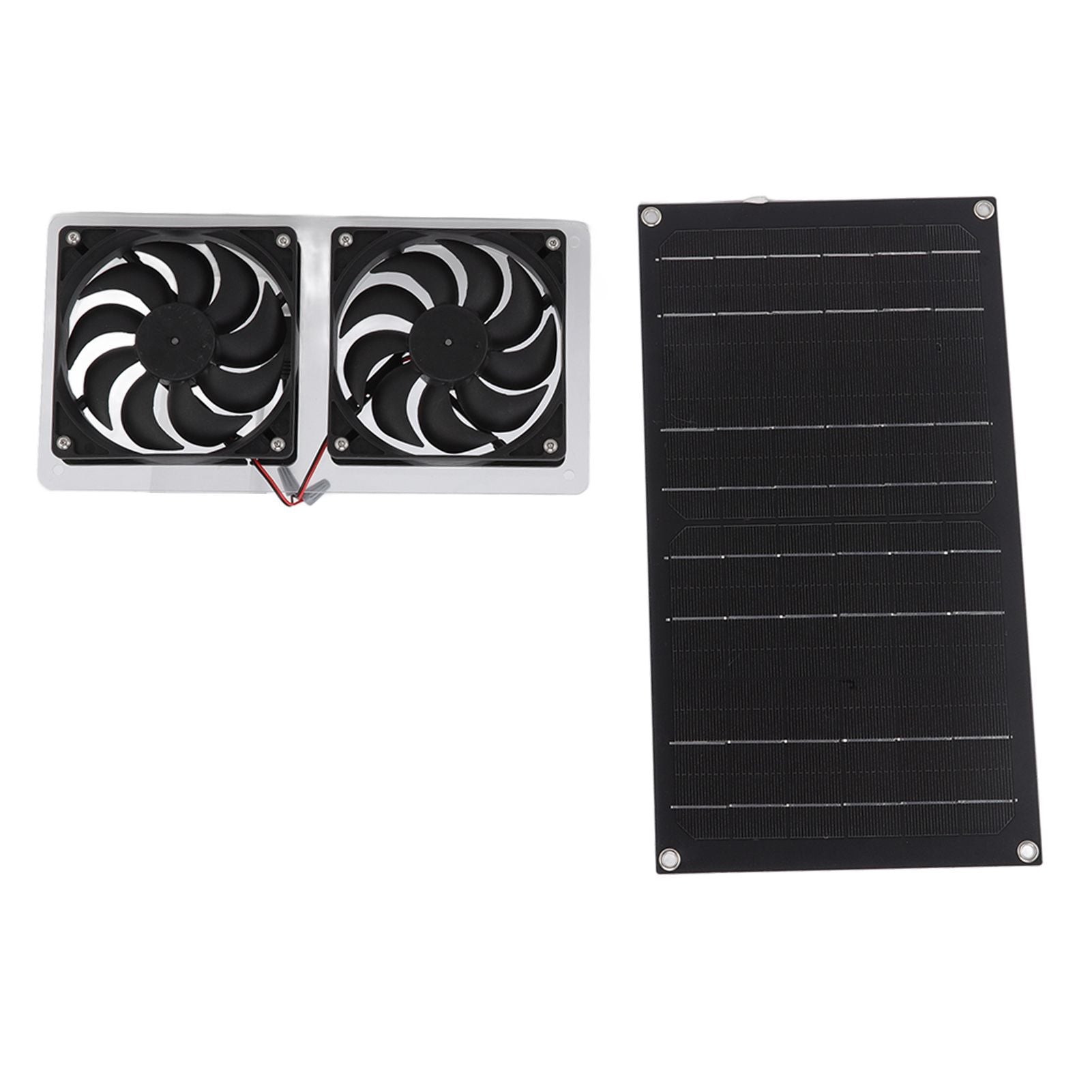 Solar Panel Fan Kit 100W Dual Fans IP67 Waterproof Low Noise Wide Application Solar Powered Fan For Pet House Hut