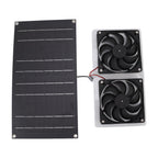 Solar Panel Fan Kit 100W Dual Fans IP67 Waterproof Low Noise Wide Application Solar Powered Fan For Pet House Hut