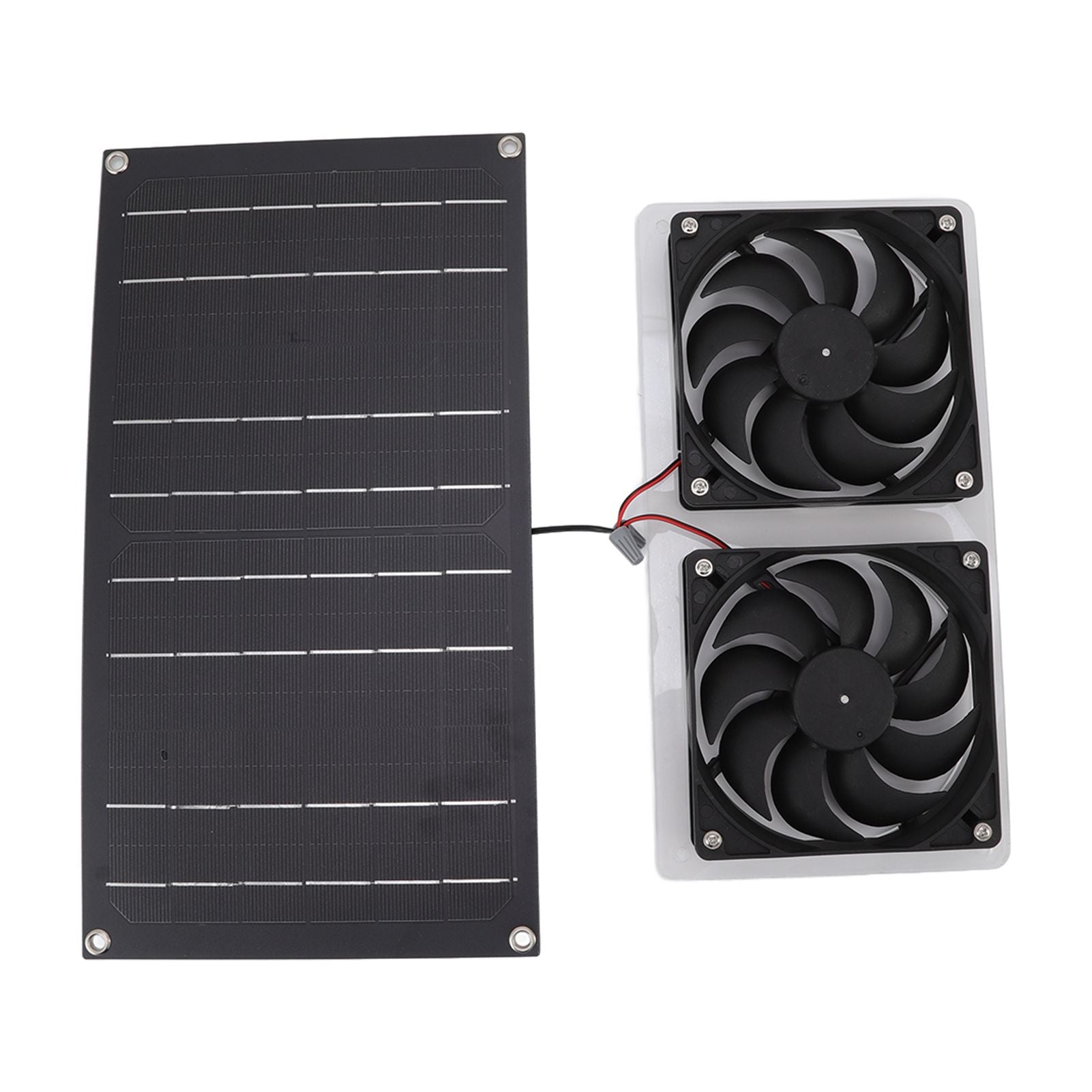 Solar Panel Fan Kit 100W Dual Fans IP67 Waterproof Low Noise Wide Application Solar Powered Fan For Pet House Hut