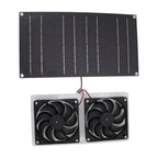 Solar Panel Fan Kit 100W Dual Fans IP67 Waterproof Low Noise Wide Application Solar Powered Fan For Pet House Hut