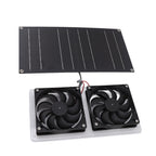 Solar Panel Fan Kit 100W Dual Fans IP67 Waterproof Low Noise Wide Application Solar Powered Fan For Pet House Hut