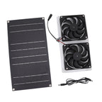 Solar Panel Fan Kit 100W Dual Fans IP67 Waterproof Low Noise Wide Application Solar Powered Fan For Pet House Hut