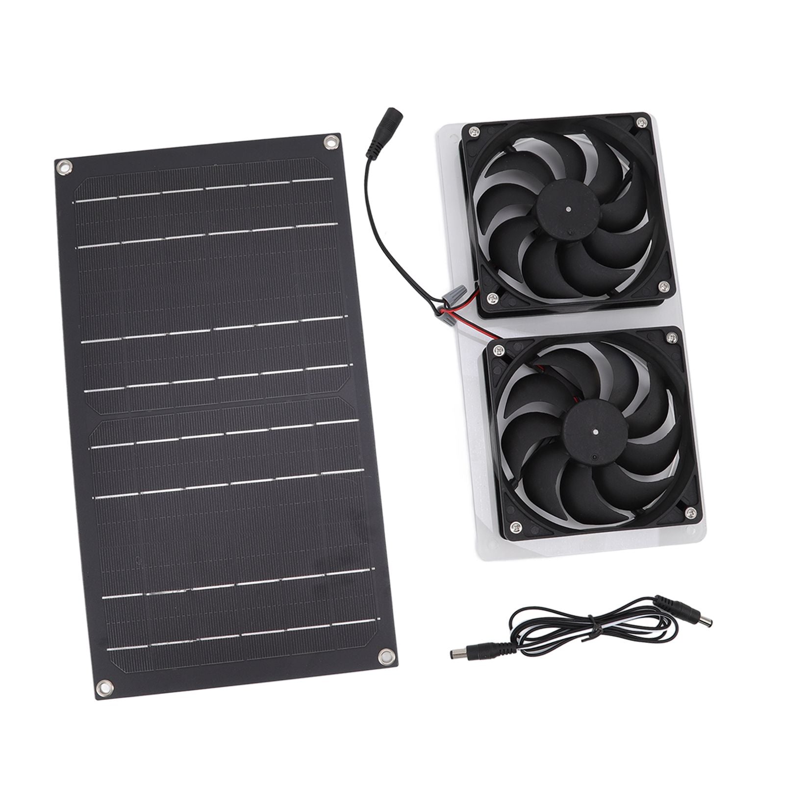 Solar Panel Fan Kit 100W Dual Fans IP67 Waterproof Low Noise Wide Application Solar Powered Fan For Pet House Hut