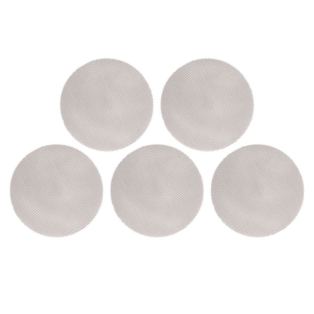 5Pcs High Temperature Resistant Barbecue Round Mat Reusable Non Stick BBQ Grill Grid Slice Pizza Mat 36cm Diameter Brown