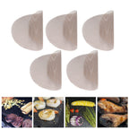 5Pcs High Temperature Resistant Barbecue Round Mat Reusable Non Stick BBQ Grill Grid Slice Pizza Mat 36cm Diameter Brown