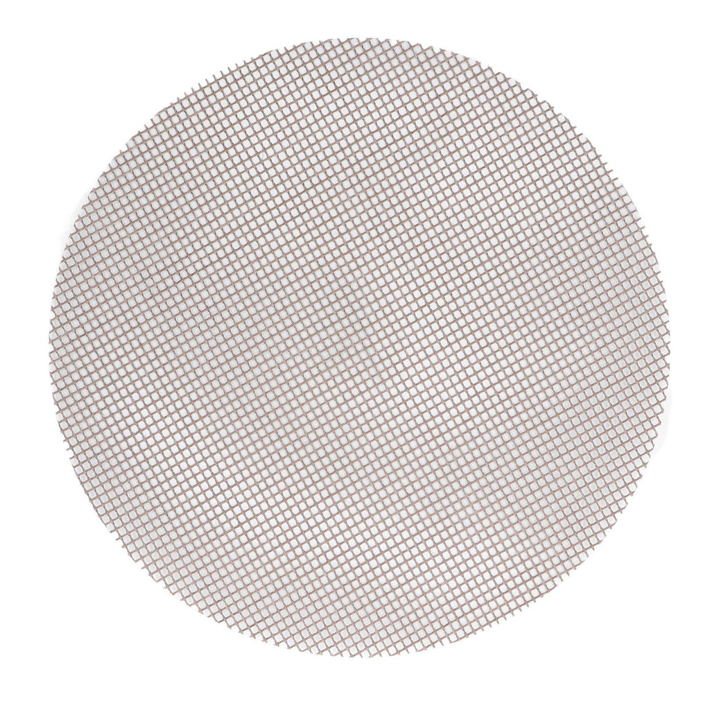 5Pcs High Temperature Resistant Barbecue Round Mat Reusable Non Stick BBQ Grill Grid Slice Pizza Mat 36cm Diameter Brown