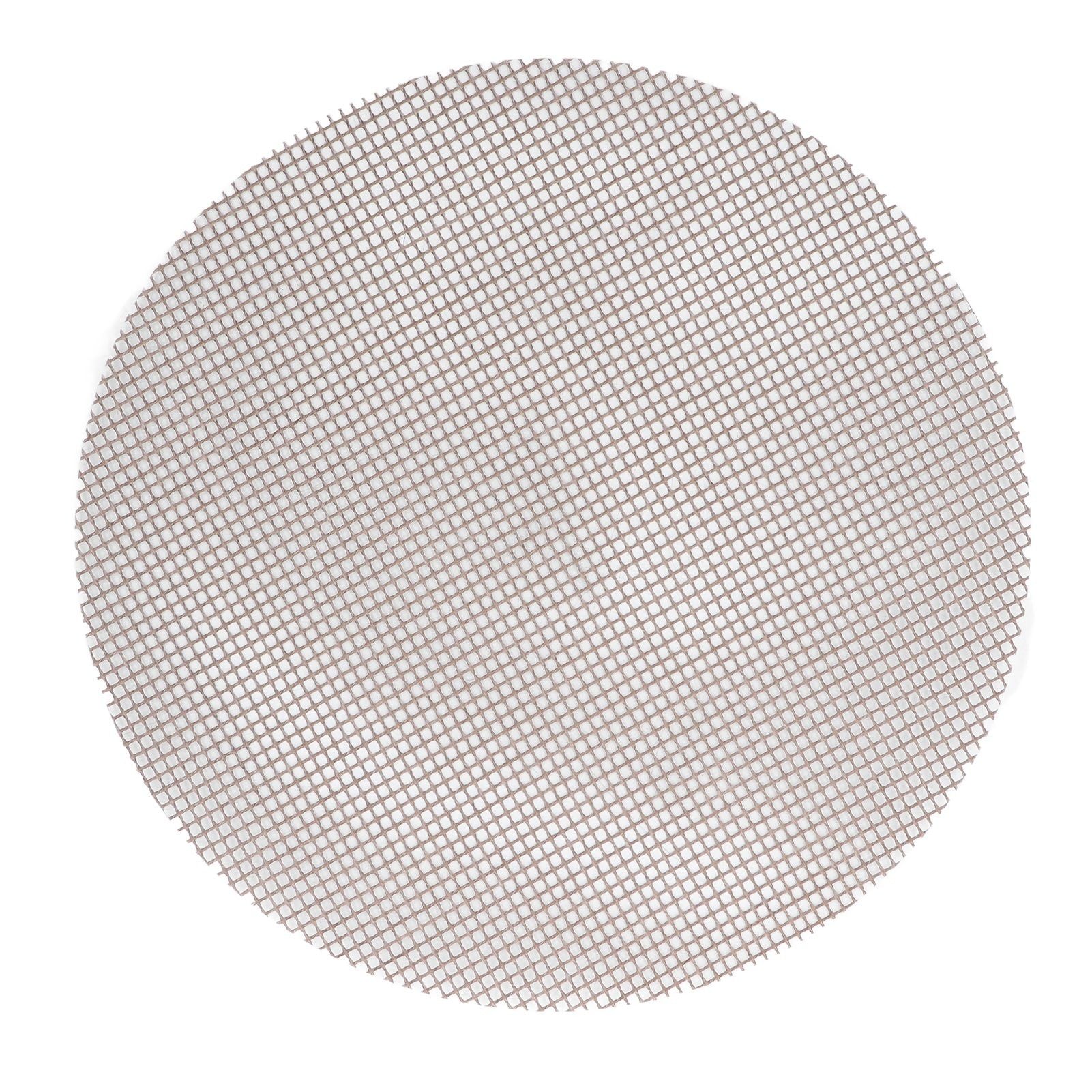 5Pcs High Temperature Resistant Barbecue Round Mat Reusable Non Stick BBQ Grill Grid Slice Pizza Mat 36cm Diameter Brown