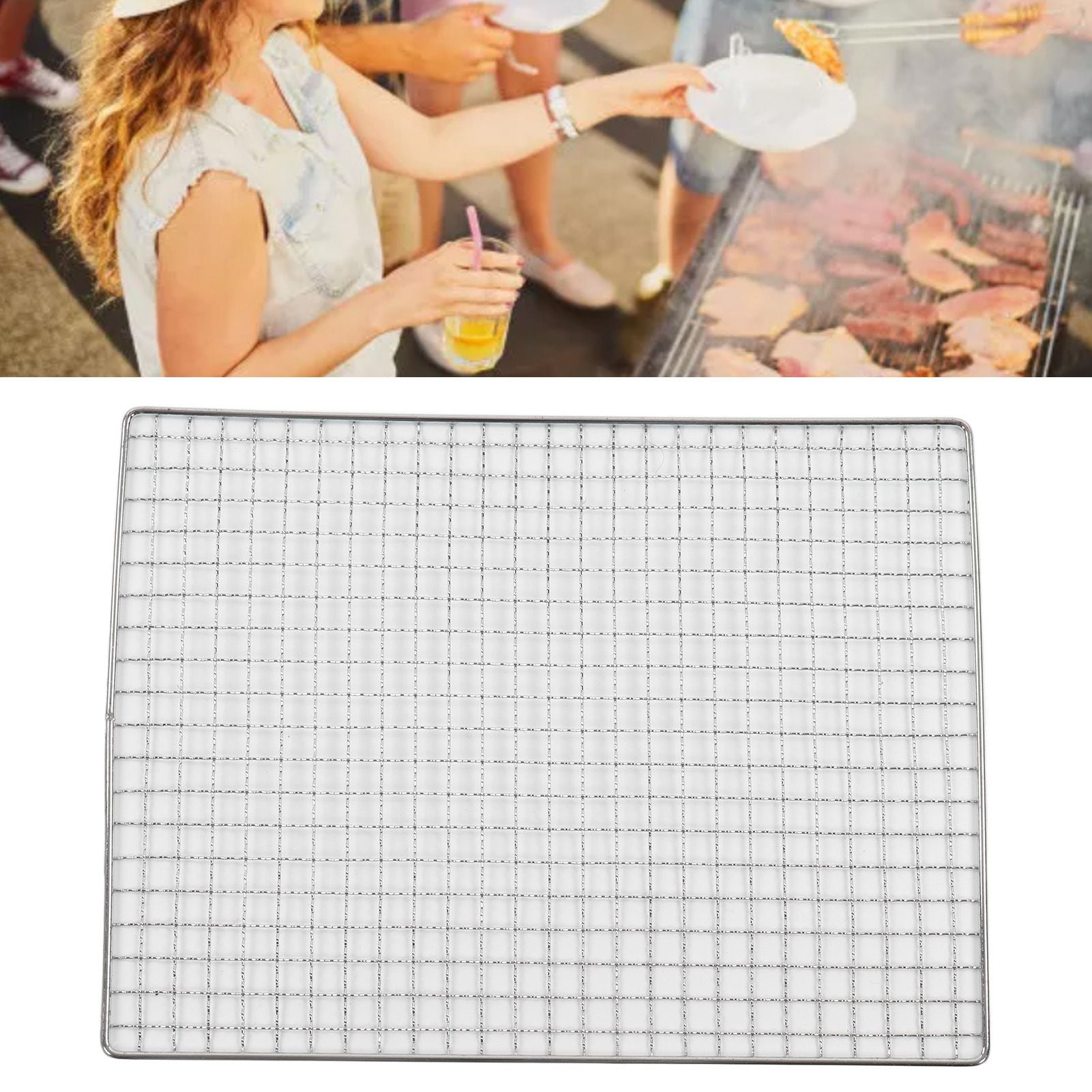 Barbecue Wire Mat Rust Proof Stainless Steel Multi Functional BBQ Grill Mat for Home Picnics Camping