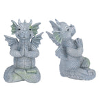 Small Dinosaur Sculpture Resin Meditated Statue Home Ornament for Garden Tree Courtyard Backyard