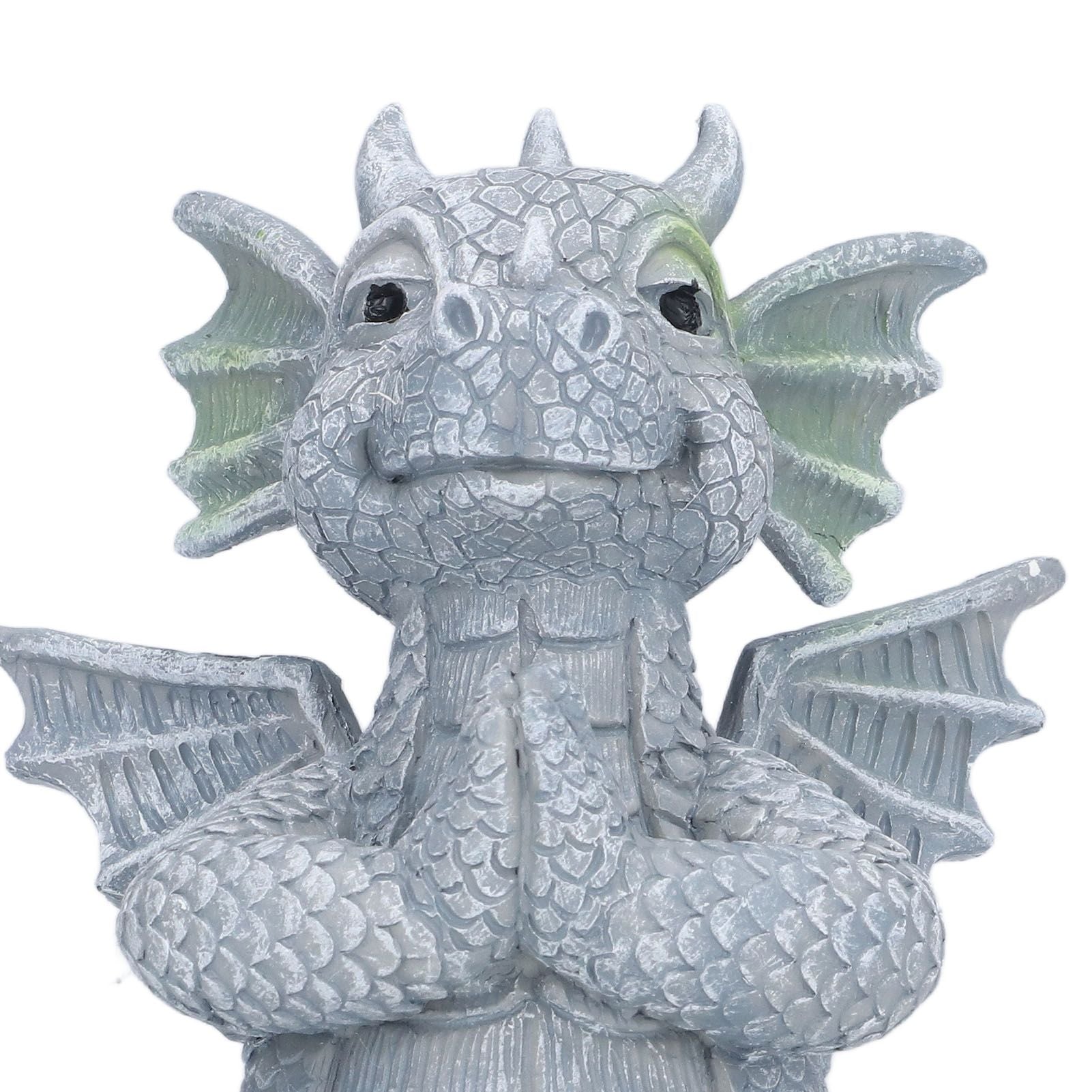 Small Dinosaur Sculpture Resin Meditated Statue Home Ornament for Garden Tree Courtyard Backyard