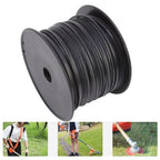 3.3mm/0.13in Square String Trimmer Line High Efficiency Nylon Black Grass Trimmer Line Replacement for Husqvarna 100m/328.1ft