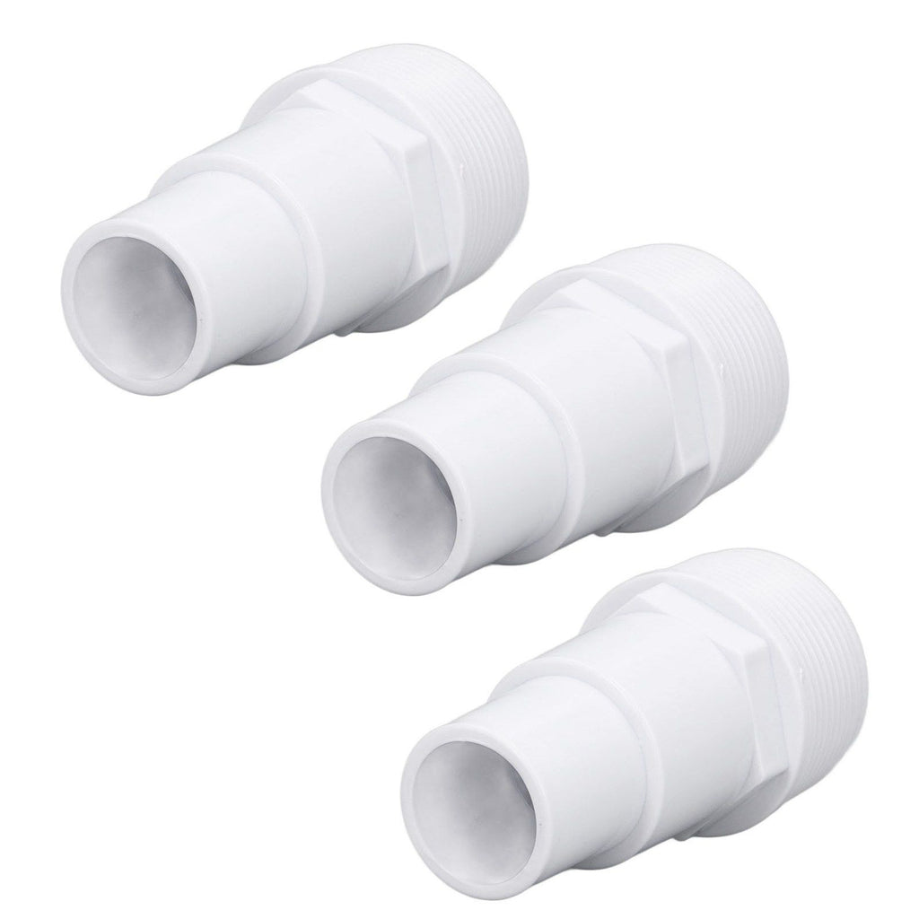 3Pcs G1‑1/2 External Thread Hose Adapter Swimming Pool Supplies for Replacement of Above Ground Pool Pumps Filters Skimmers