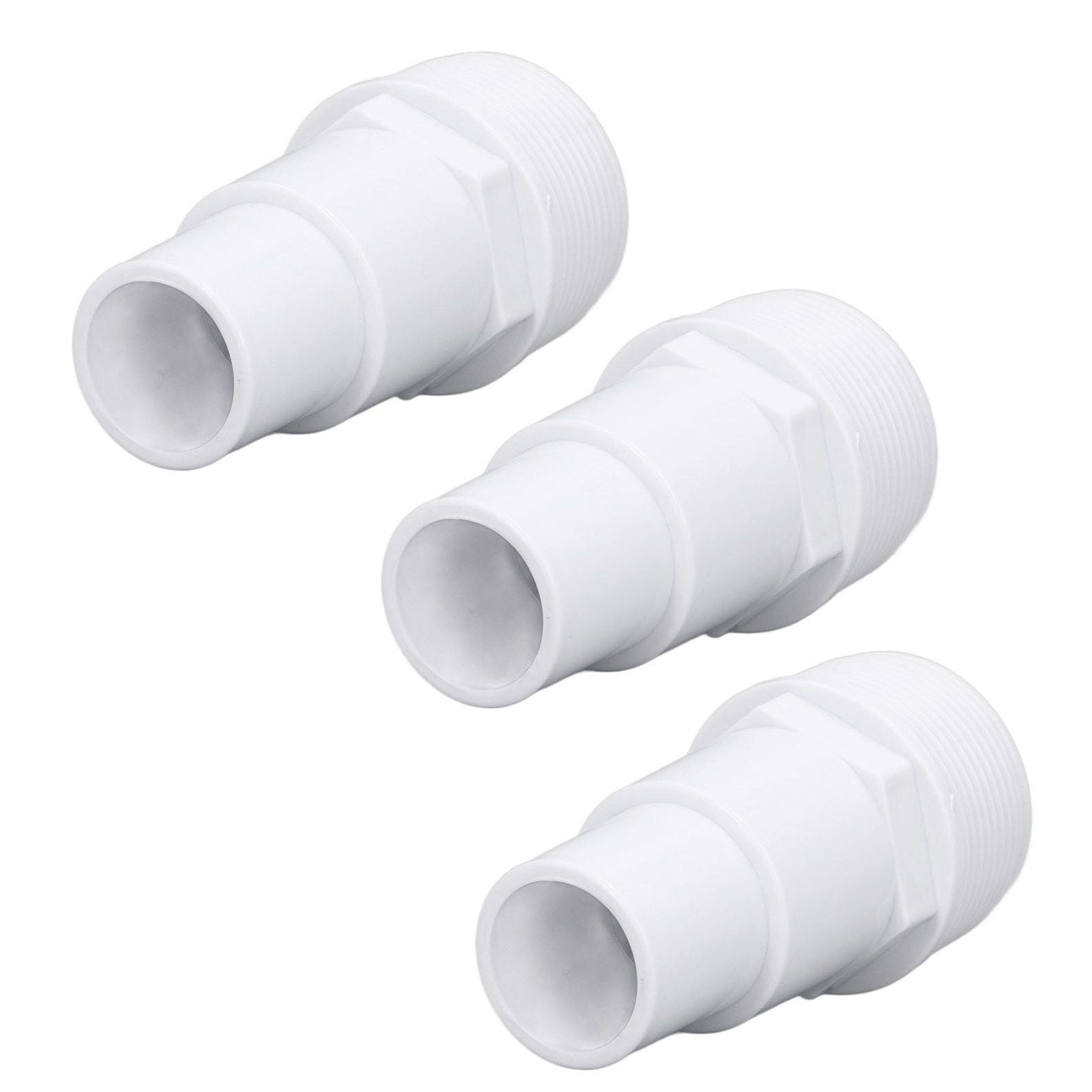 3Pcs G1‑1/2 External Thread Hose Adapter Swimming Pool Supplies for Replacement of Above Ground Pool Pumps Filters Skimmers