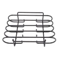 Rib Rack 4 Rows Capacity Compact Portable Iron Material Black Durable Reusable Barbecue Standing Rib Rack for Camping
