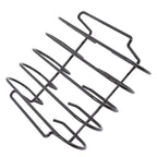 Rib Rack 4 Rows Capacity Compact Portable Iron Material Black Durable Reusable Barbecue Standing Rib Rack for Camping