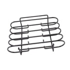 Rib Rack 4 Rows Capacity Compact Portable Iron Material Black Durable Reusable Barbecue Standing Rib Rack for Camping