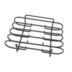 Rib Rack 4 Rows Capacity Compact Portable Iron Material Black Durable Reusable Barbecue Standing Rib Rack for Camping