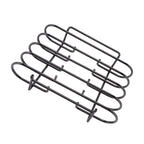 Rib Rack 4 Rows Capacity Compact Portable Iron Material Black Durable Reusable Barbecue Standing Rib Rack for Camping