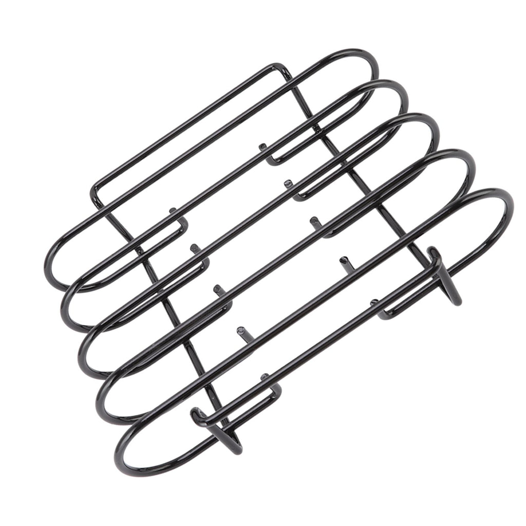 Rib Rack 4 Rows Capacity Compact Portable Iron Material Black Durable Reusable Barbecue Standing Rib Rack for Camping