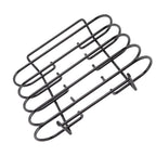 Rib Rack 4 Rows Capacity Compact Portable Iron Material Black Durable Reusable Barbecue Standing Rib Rack for Camping