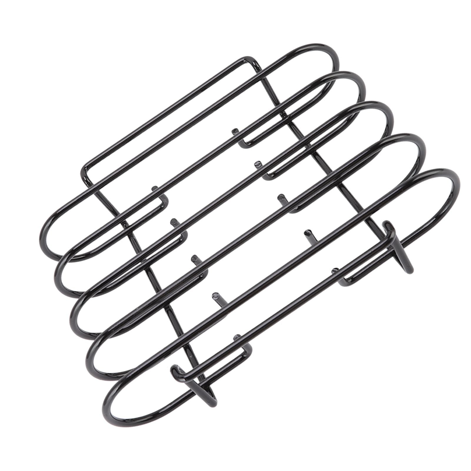Rib Rack 4 Rows Capacity Compact Portable Iron Material Black Durable Reusable Barbecue Standing Rib Rack for Camping