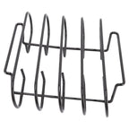 Rib Rack 4 Rows Capacity Compact Portable Iron Material Black Durable Reusable Barbecue Standing Rib Rack for Camping