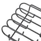 Rib Rack 4 Rows Capacity Compact Portable Iron Material Black Durable Reusable Barbecue Standing Rib Rack for Camping