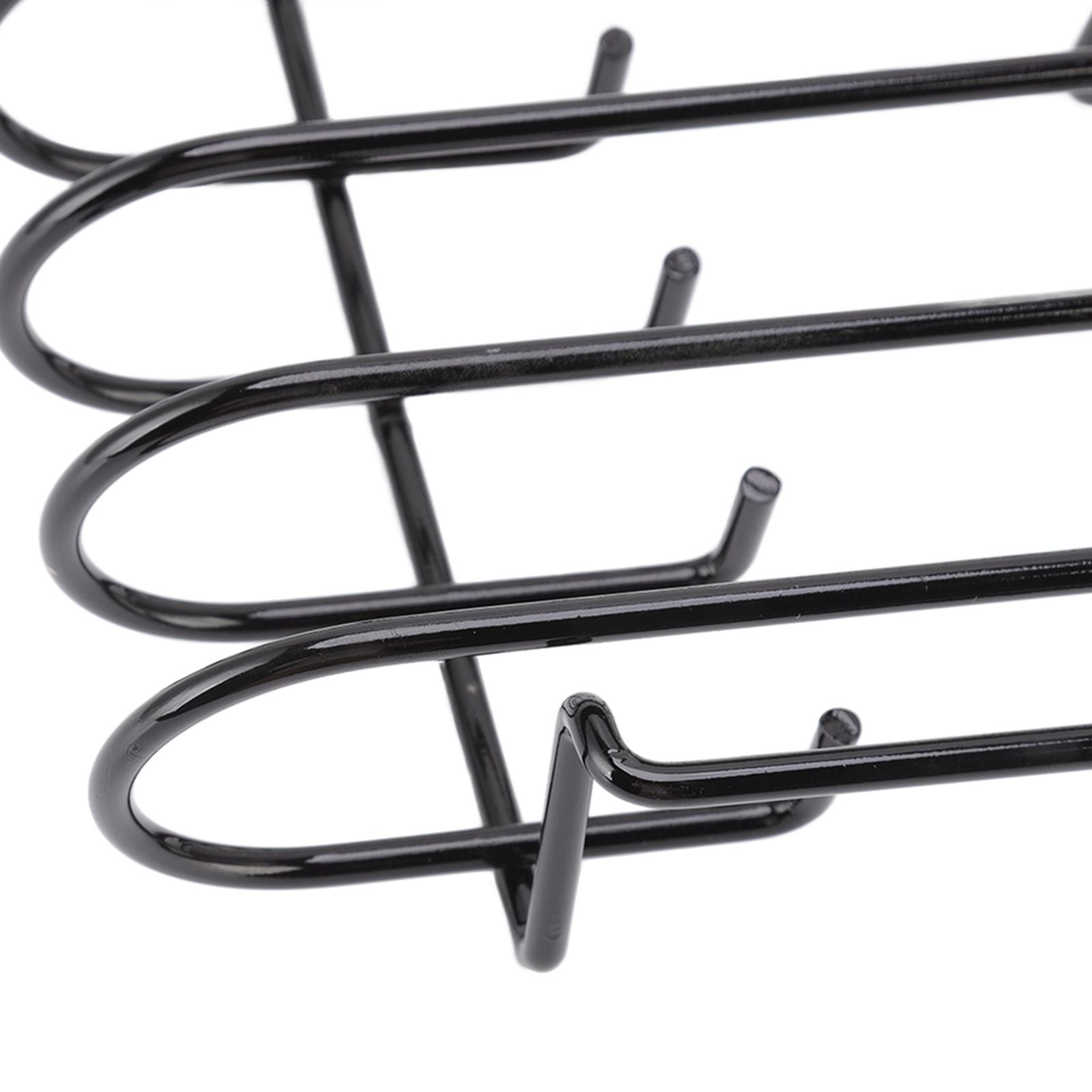 Rib Rack 4 Rows Capacity Compact Portable Iron Material Black Durable Reusable Barbecue Standing Rib Rack for Camping